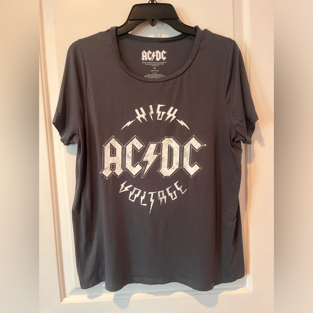 AC/DC High Voltage Music Graphic Logo Charcoal Tee - XL